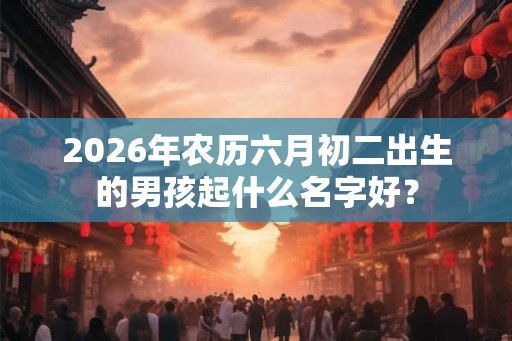 2026年农历六月初二出生的男孩起什么名字好？