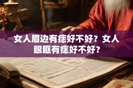 女人眉边有痣好不好？女人眼眶有痣好不好？
