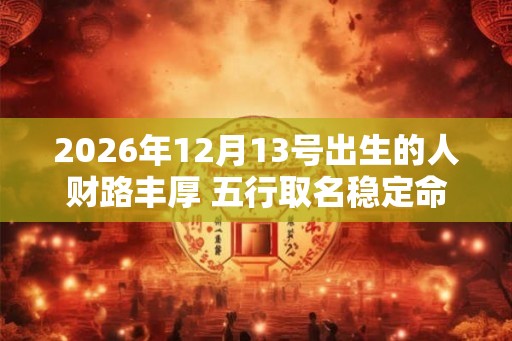2026年12月13号出生的人财路丰厚 五行取名稳定命局