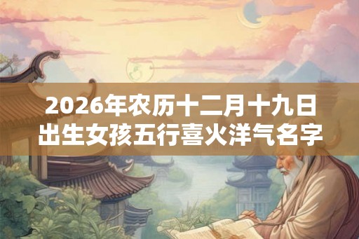 2026年农历十二月十九日出生女孩五行喜火洋气名字