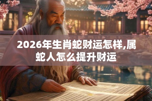 2026年生肖蛇财运怎样,属蛇人怎么提升财运