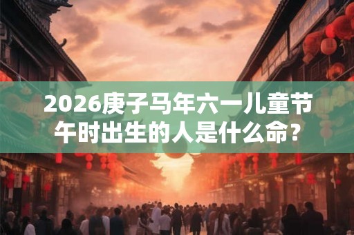 2026庚子马年六一儿童节午时出生的人是什么命? 2026庚子马年六一儿童节午时出生的人是什么命?