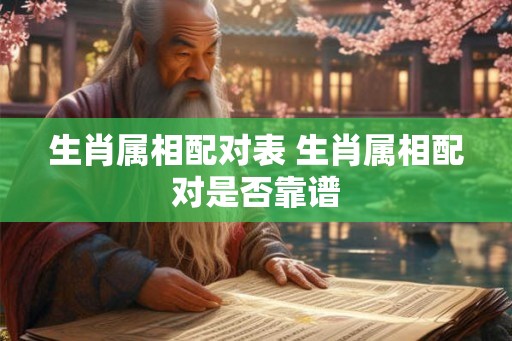 生肖属相配对表 生肖属相配对是否靠谱