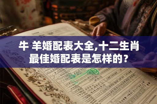 牛 羊婚配表大全,十二生肖最佳婚配表是怎样的？