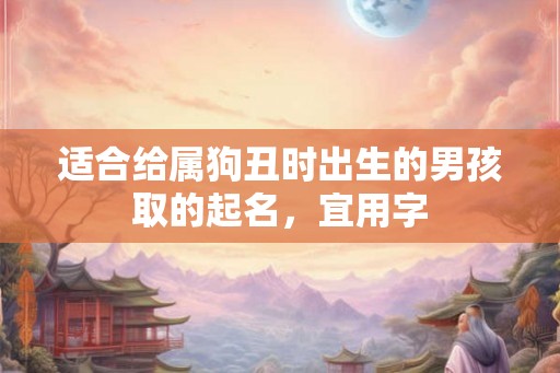 适合给属狗丑时出生的男孩取的起名，宜用字