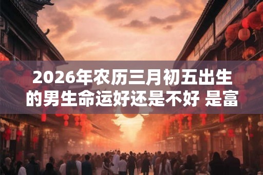 2026年农历三月初五出生的男生命运好还是不好 是富贵命吗