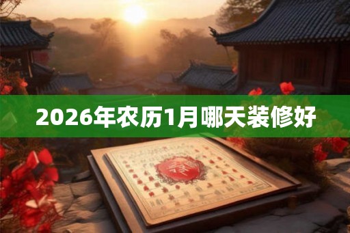 2026年农历1月哪天装修好