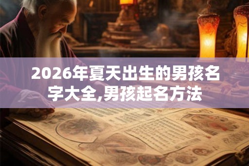 2026年夏天出生的男孩名字大全,男孩起名方法