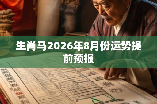 生肖马2026年8月份运势提前预报