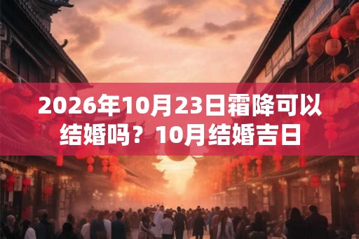 2026年10月23日霜降可以结婚吗？10月结婚吉日