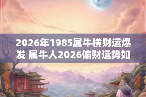 2026年1985属牛横财运爆发 属牛人2026偏财运势如何 2026年1985属牛横财运爆发 属牛人2026偏财运势如何