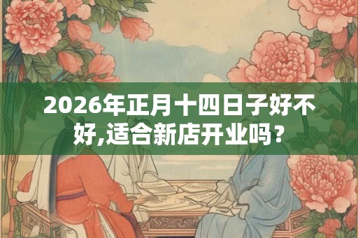 2026年正月十四日子好不好,适合新店开业吗？