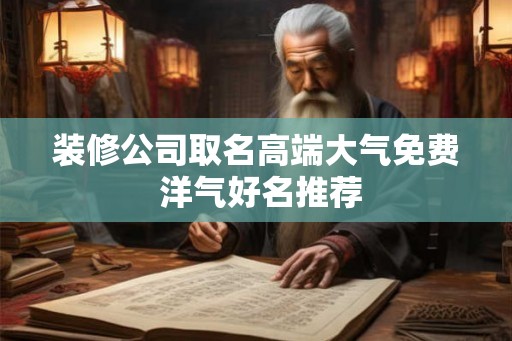 装修公司取名高端大气免费 洋气好名推荐
