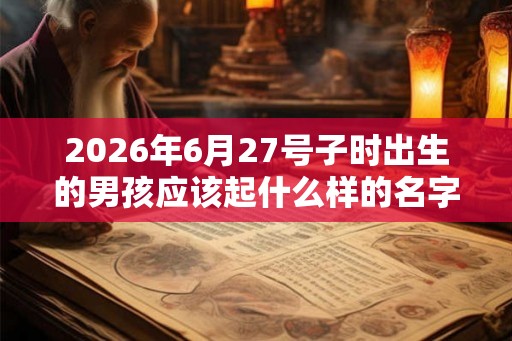 2026年6月27号子时出生的男孩应该起什么样的名字