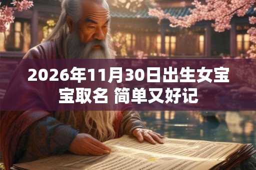 2026年11月30日出生女宝宝取名 简单又好记
