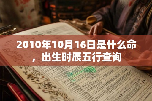 2010年10月16日是什么命，出生时辰五行查询