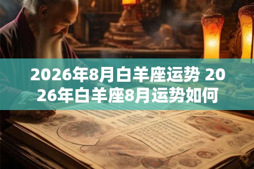 2026年8月白羊座运势 2026年白羊座8月运势如何