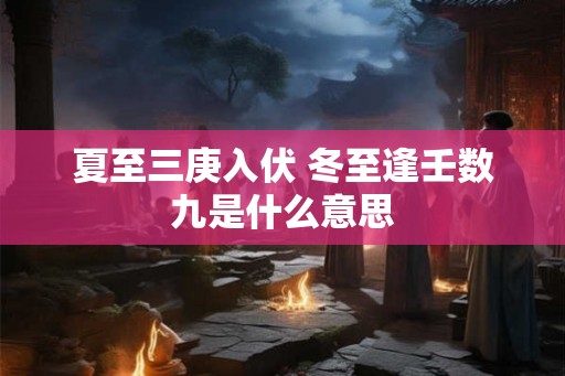 夏至三庚入伏 冬至逢壬数九是什么意思