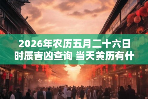 2026年农历五月二十六日时辰吉凶查询 当天黄历有什么宜忌
