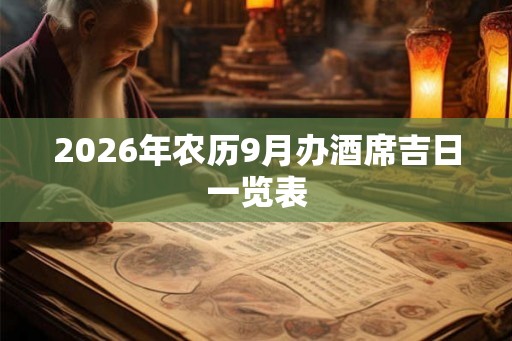 2026年农历9月办酒席吉日一览表