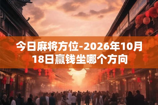 今日麻将方位-2026年10月18日赢钱坐哪个方向