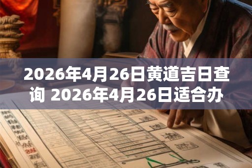 2026年4月26日黄道吉日查询 2026年4月26日适合办事吗