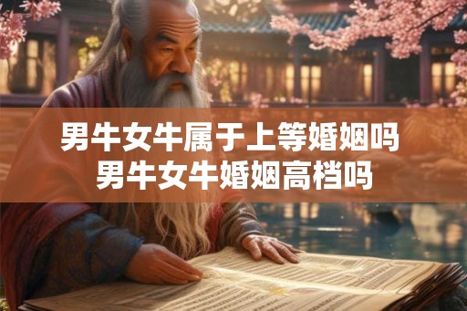 男牛女牛属于上等婚姻吗 男牛女牛婚姻高档吗