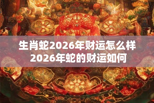 生肖蛇2026年财运怎么样 2026年蛇的财运如何