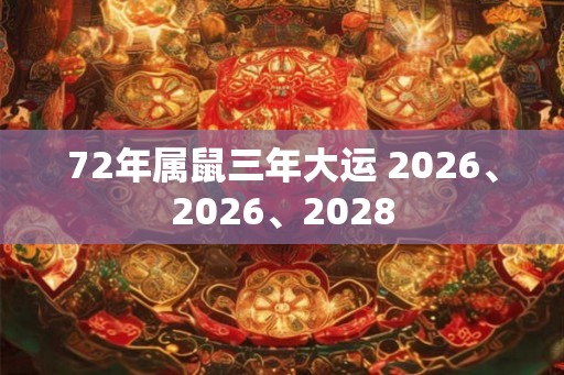 72年属鼠三年大运 2026、2026、2028 72年属鼠三年大运 2026、2026、2028