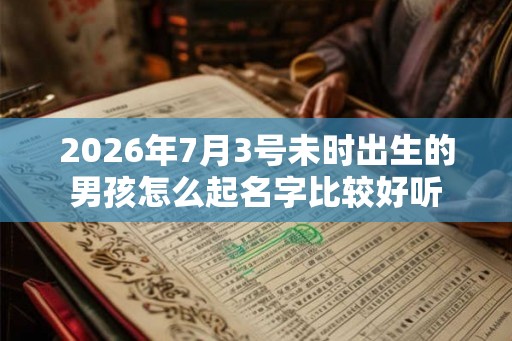 2026年7月3号未时出生的男孩怎么起名字比较好听