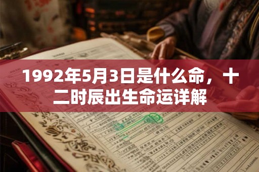 1992年5月3日是什么命，十二时辰出生命运详解