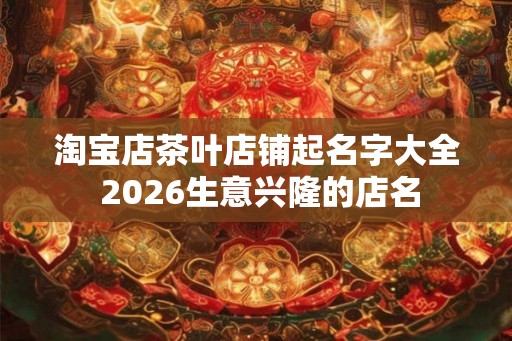 淘宝店茶叶店铺起名字大全 2026生意兴隆的店名