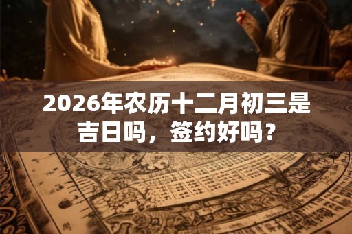 2026年农历十二月初三是吉日吗，签约好吗？