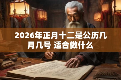 2026年正月十二是公历几月几号 适合做什么