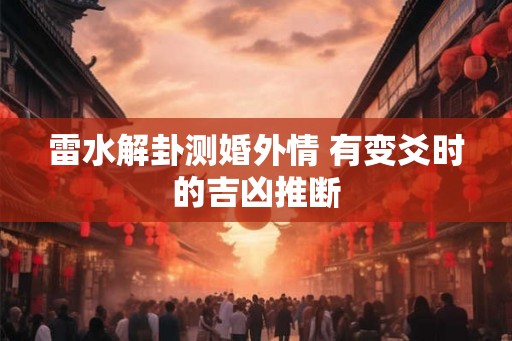 雷水解卦测婚外情 有变爻时的吉凶推断
