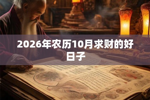 2026年农历10月求财的好日子