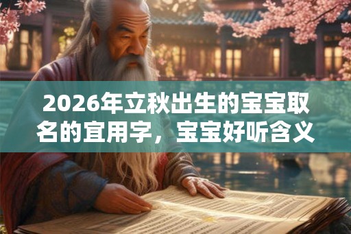 2026年立秋出生的宝宝取名的宜用字，宝宝好听含义好的名字推荐