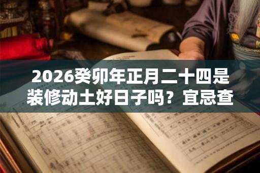 2026癸卯年正月二十四是装修动土好日子吗？宜忌查询
