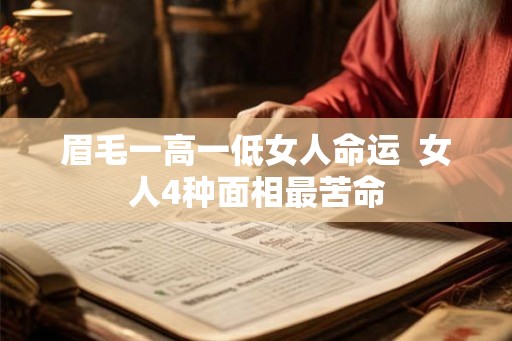 眉毛一高一低女人命运  女人4种面相最苦命