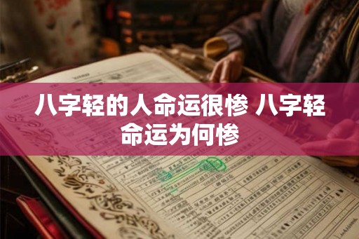 八字轻的人命运很惨 八字轻命运为何惨