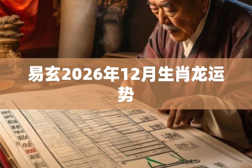易玄2026年12月生肖龙运势