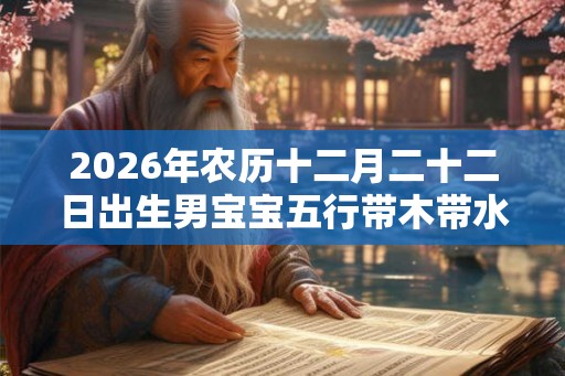 2026年农历十二月二十二日出生男宝宝五行带木带水的男孩名字