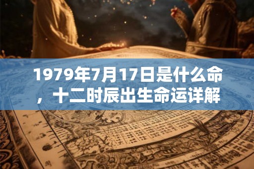 1979年7月17日是什么命，十二时辰出生命运详解
