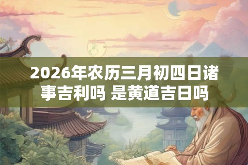 2026年农历三月初四日诸事吉利吗 是黄道吉日吗