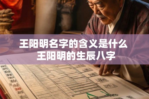 王阳明名字的含义是什么  王阳明的生辰八字