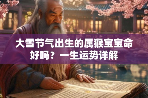 大雪节气出生的属猴宝宝命好吗？一生运势详解