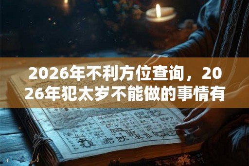 2026年不利方位查询,2026年犯太岁不能做的事情有哪些? 2026年不利方位查询,2026年犯太岁不能做的事情有哪些?