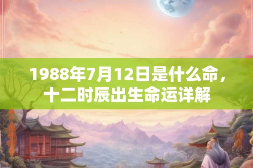1988年7月12日是什么命，十二时辰出生命运详解