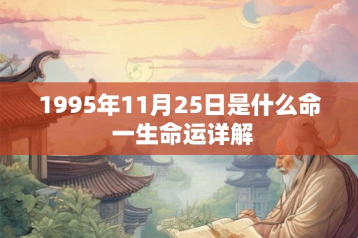 1995年11月25日是什么命 一生命运详解