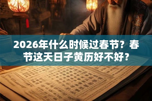 2026年什么时候过春节?春节这天日子黄历好不好? 2026年什么时候过春节?春节这天日子黄历好不好?